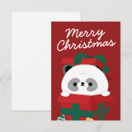 Schattigee eenvoudige leuke vrolijke kerst bedankkaart