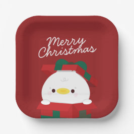 Schattigee eenvoudige leuke vrolijke kerst papieren bordje