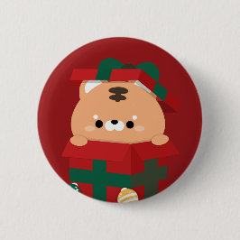 Schattigee eenvoudige leuke vrolijke kerst ronde button 5,7 cm