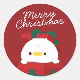 Schattigee eenvoudige leuke vrolijke kerst ronde sticker