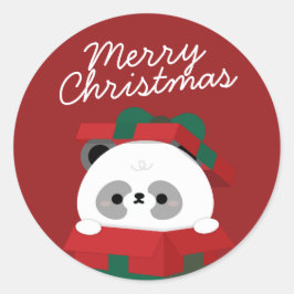 Schattigee eenvoudige leuke vrolijke kerst ronde sticker