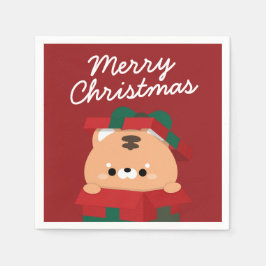 Schattigee eenvoudige leuke vrolijke kerst servet