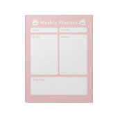 Schattigee eenvoudige minimalistische weekplanner notitieblok (Gedraaid)