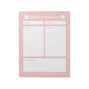 Schattigee eenvoudige minimalistische weekplanner notitieblok