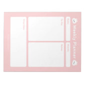 Schattigee eenvoudige minimalistische weekplanner notitieblok (Voorkant)