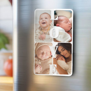 Schattigee Eenvoudige Multi Photo Keepsake Modern Magneet