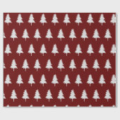 Schattigee eenvoudige rode en witte kerstboom cadeaupapier (Vlak)
