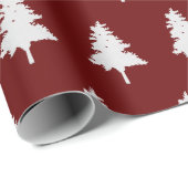Schattigee eenvoudige rode en witte kerstboom cadeaupapier (Rol Hoek)