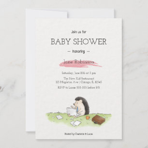 Schattigee Eenvoudige Waterverf voor Baby Boy Invi Kaart