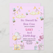 Schattigee eerste 1e verjaardag Honing Sweet Bee Kaart (Voorkant / Achterkant)