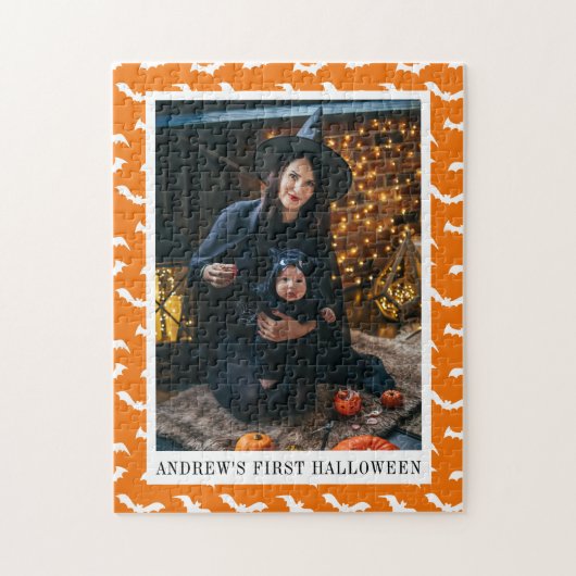 Schattigee eerste Halloween Baby foto Legpuzzel (Verticaal)