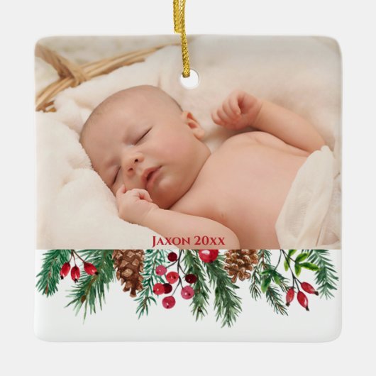 Schattigee eerste kerstdag als opa en oma keramisch ornament (Voorkant)