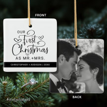 Schattigee Eerste Kerstdag Mr. Mrs Photo Christmas