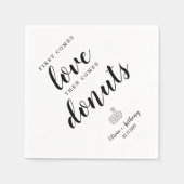 Schattigee eerste komt liefde donuts bruiloft zoet servet (Voorkant)