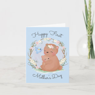 Schattigee eerste Moederdag gevouwen Wenskaart Kaart