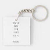 Schattigee eerste Vaderdag Daddy Daughter Naam Fot Sleutelhanger (Achterkant)