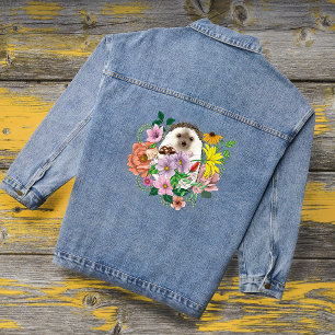 Schattigee egel bloemen denim jacket