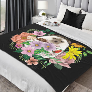 Schattigee egel bloemen fleece deken