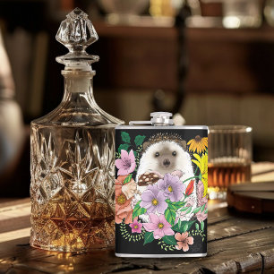 Schattigee egel bloemen heupfles