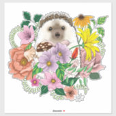 Schattigee egel bloemen sticker (Vel)