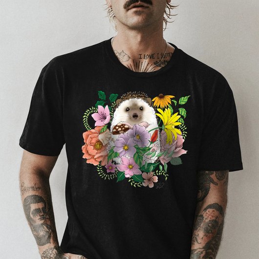 Schattigee egel bloemen t-shirt