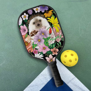 Schattigee egel bloemig pickleball paddle