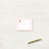 Schattigee egel Custom Name Pink Post-it® Notes (Op bureau)