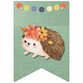 Schattigee egel Happy Birthday Banner - Rustieke B (Eerste vlag)