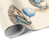 Schattigee egel jongen verjaardag cadeaupapier (Rol Hoek)