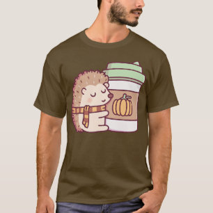 Schattigee egel knuffelen pompoen kruiden latte t-shirt