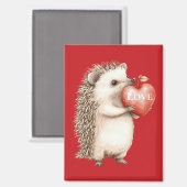 Schattigee egel rode hart liefde magneet (Voorkant / Achterkant)