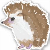 Schattigee egel waterfles sticker (Voorkant)