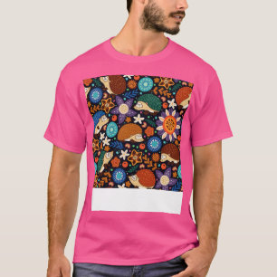 Schattigee egels en bloemen t-shirt