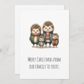 Schattigee egels feestdagenkaart (Voorkant / Achterkant)