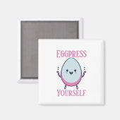 Schattigee "Eggpress Yourself" Funny Pun Magnet Magneet (Voorkant / Achterkant)
