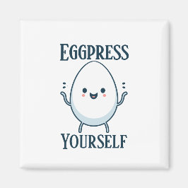 Schattigee "Eggpress Yourself" Funny Pun Magnet Magneet