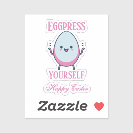 Schattigee "Eggpress Yourself" Grappig Pasen Sticker (Vel)