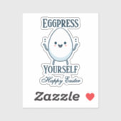 Schattigee "Eggpress Yourself" Grappig Pasen Sticker (Vel)