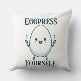 Schattigee "Eggpress Yourself" Grappige woordspeli Kussen