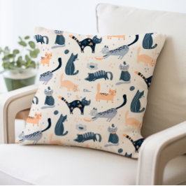 Schattigee eigenzinnige Cartoon Katten Liefhebber Kussen