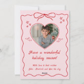 Schattigee eigenzinnige doodle kerst custom 2photo feestdagenkaart (Achterkant)