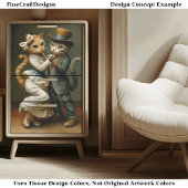 Schattigee elegant geklede danskatten BX1 Decoupag Tissuepapier