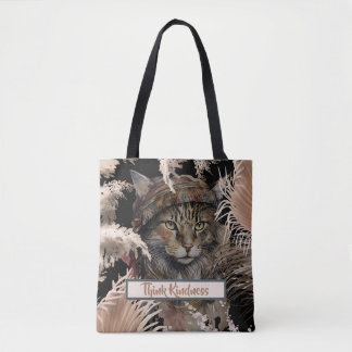 Schattigee elegante Boho Think Kindness Cat Draagtas
