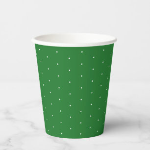Schattigee elegante groene witte kleine stipjes papieren bekers