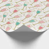 Schattigee elegante oudejaarsavond champagneglazen cadeaupapier (Hoek)
