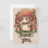 Schattigee Elegante Paddestoel Dank u kaart (Voorkant / Achterkant)