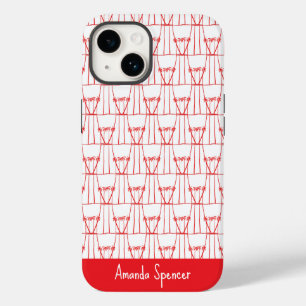 Schattigee, elegante rode silhouet kokospalmen Case-Mate iPhone 14 hoesje