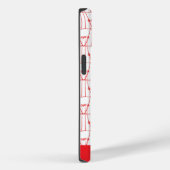 Schattigee, elegante rode silhouet kokospalmen Case-Mate iPhone case (Achterkant / Rechts)