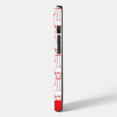 Schattigee, elegante rode silhouet kokospalmen Case-Mate iPhone case (Achterkant / Links)