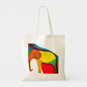 Schattigee Elephant Color Painting (IA) Natuurlijk Tote Bag